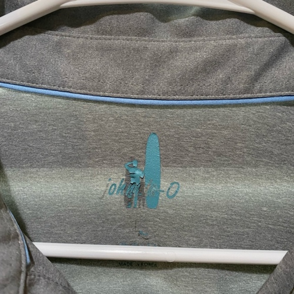 Johnnie-O Mens Gray Performance Polo Shirt Westfield Logo Stretch Size L - Picture 2 of 5